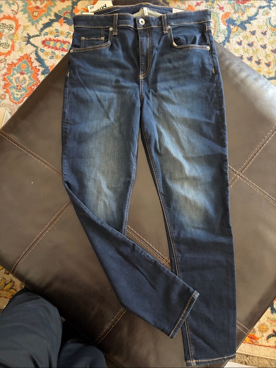rag & bone Denim - rag & bone Indigo Skinny Jeans with Faded Whiskering